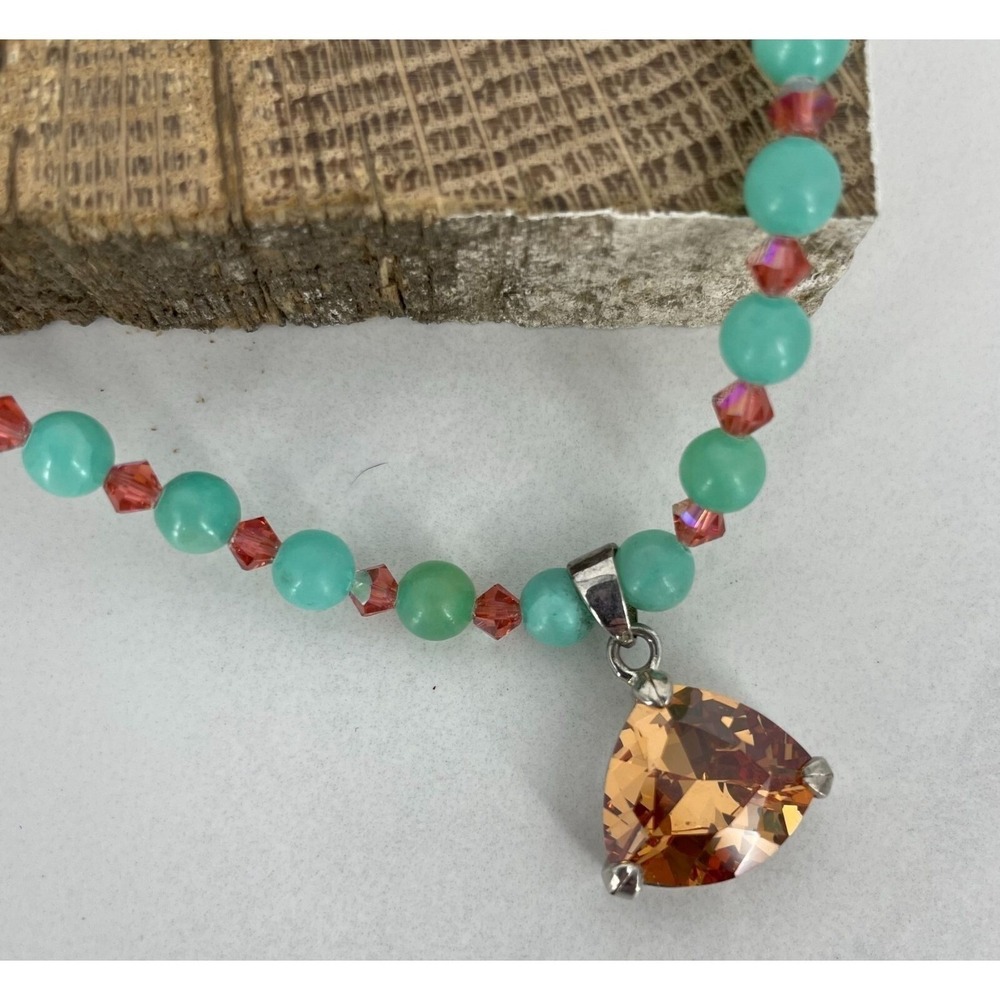 Artisan Sterling Silver Sea Blue Quartz Necklace Citrine? Jerome Arizona